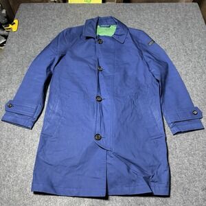 Bean Pole Womens Cotton Coated Button Down Long Coat Size 95 US Medium Preppy